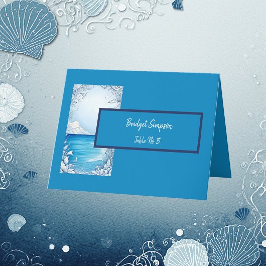 De Remerciements carte Mariage bleue