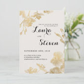 De Remerciements Carte mariage Gold Orchid (Debout devant)