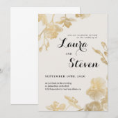 De Remerciements Carte mariage Gold Orchid (Devant / Derrière)