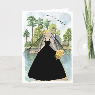 De Remerciements Carte mariage pour mariée et mariée en noir