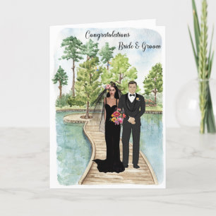 De Remerciements Carte mariage pour mariée et mariée en noir
