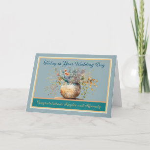 De Remerciements Carte mariage pour personnaliser avec Vase of Flow