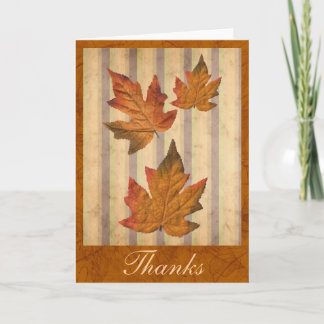 De Remerciements Carte "Merci" avec feuilles tombantes