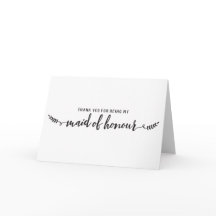 Carte « Merci d'être ma demoiselle d'honneur »