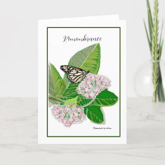 De Remerciements Carte Milkweed & Monarch