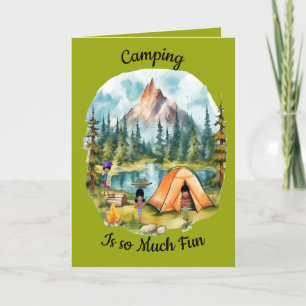 De Remerciements Carte Miss You Camping Enfants Noirs