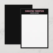 De Remerciements Carte moderne Chic rose, blanc et noir (Devant / Derrière)