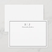 De Remerciements Carte Monogramme classique minimaliste (Devant / Derrière)