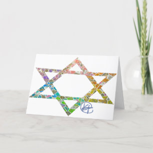 De Remerciements Carte Mosaic Jewish Star