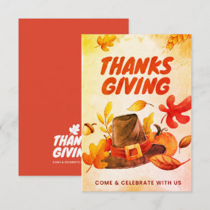 De Remerciements Carte Nice Thanksgiving avec Casquette et Feuille 