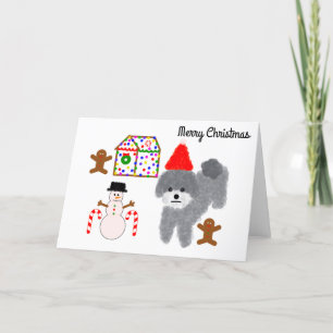 De Remerciements Carte Noël #1 Gris Poodle