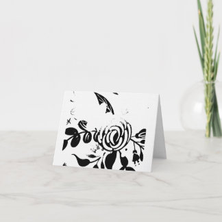 De Remerciements Carte non lignée à motif floral délavé noir et bla