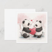 De Remerciements Carte Panda romantique (Devant / Derrière)