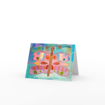 carte papillon colorée