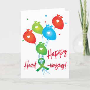 De Remerciements Carte personnalisable Happy Heart-versary