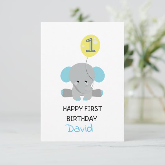 De Remerciements Carte personnalisable pour le premier anniversaire (Debout devant)
