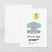 De Remerciements Carte personnalisable pour le premier anniversaire (Devant / Derrière)