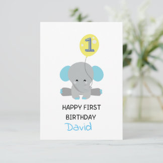 De Remerciements Carte personnalisable pour le premier anniversaire