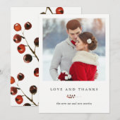 De Remerciements Carte photo des baies d'hiver (Devant / Derrière)