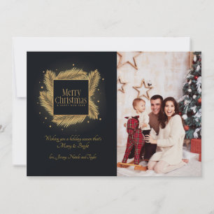 De Remerciements Carte photo Gold et Black Christmas