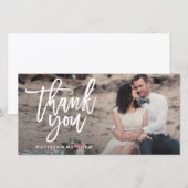 De Remerciements Carte photo Mariage brossé (Devant / Derrière)