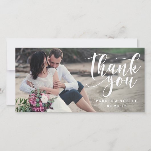 De Remerciements Carte photo Mariage Love Note (Devant)