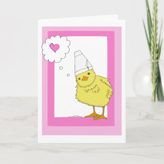 De Remerciements Carte Pink Chicken Valentine sur mesure (Devant)