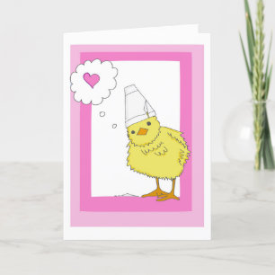 De Remerciements Carte Pink Chicken Valentine sur mesure