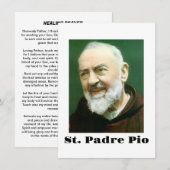 De Remerciements Carte PIO St. PADRE (Devant / Derrière)