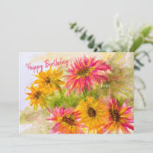 De Remerciements Carte plat Daisy Bright anniversaire (Debout devant)