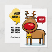 De Remerciements Carte Plat Reinder Joyeuse (Devant / Derrière)