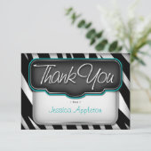 De Remerciements Carte plat unique Zebra pour impression "Merci" (Debout devant)