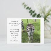 De Remerciements Carte Plat - Zebras Butt Se Bien Bientôt (Debout devant)