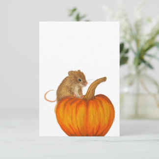 De Remerciements Carte plate à la souris d'automne dessinée à la ma