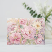 De Remerciements Carte plate avec pivoines roses (Debout devant)