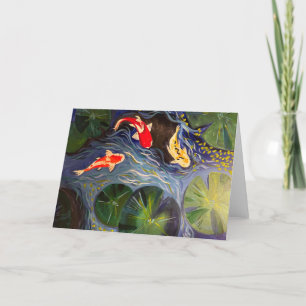 De Remerciements Carte pliée avec Koi Fish