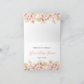 De Remerciements Carte pliée Baby shower Boho rose vif (Intérieur)