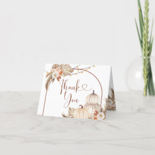 De Remerciements Carte pliée Boho Rustique Citrouille Automne Amour