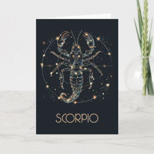 De Remerciements Carte pliée Scorpio Zodiac Constellation