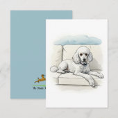 De Remerciements Carte Poodle Note (Devant / Derrière)