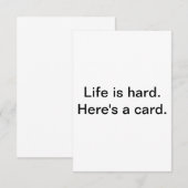 De Remerciements Carte pour les temps difficiles. (Devant / Derrière)