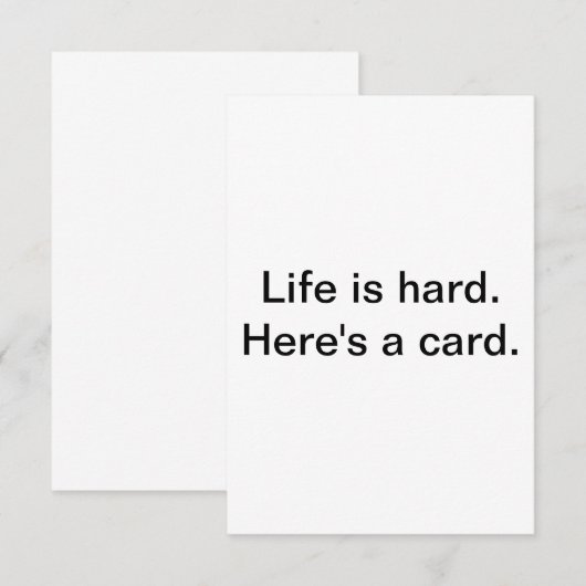 De Remerciements Carte pour les temps difficiles. (Devant / Derrière)