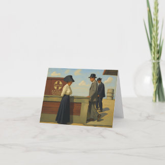 De Remerciements Carte pour notes avec l'image Vintage d'une gare