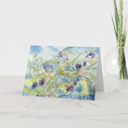 De Remerciements Carte pour notes blanc Blackberries (Devant)