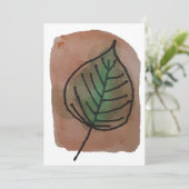 De Remerciements Carte pour notes blanc feuille aquarelle (Debout devant)