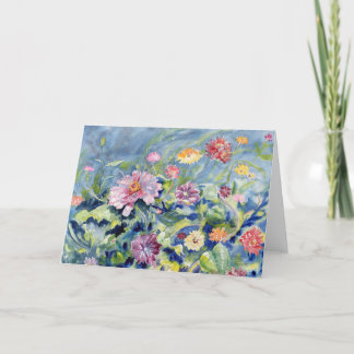 De Remerciements carte pour notes blanc "Zinnia Riot"