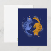 De Remerciements Carte pour notes Céleste Chats (Devant / Derrière)