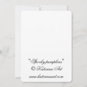 De Remerciements carte pour notes citrouille éffrayant (Dos)