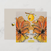 De Remerciements Carte pour notes d'abeilles occupé (Devant / Derrière)