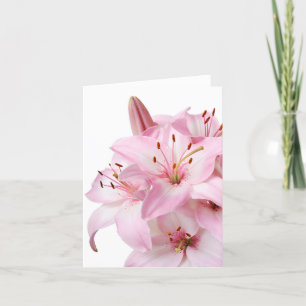 De Remerciements Carte pour notes floral rose Lily Blank